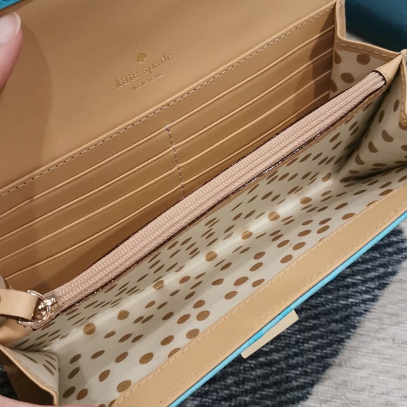 New Kate Spade Wellesly Ostrich Cyndy Long Wallet - Picture 5 of 11